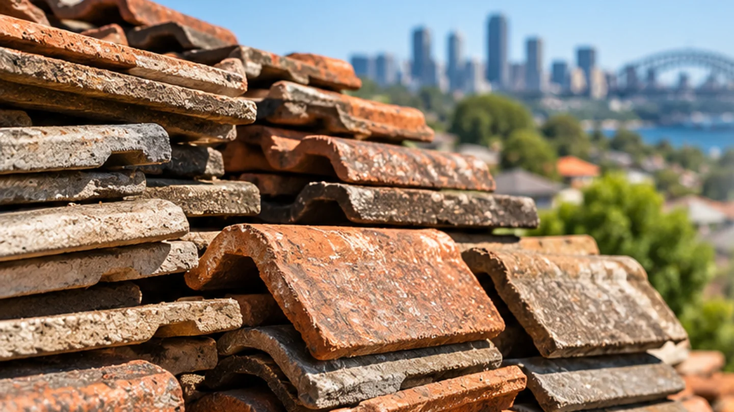 Second-hand terracotta and concrete roof tiles available for reuse and roof repairs in Australia